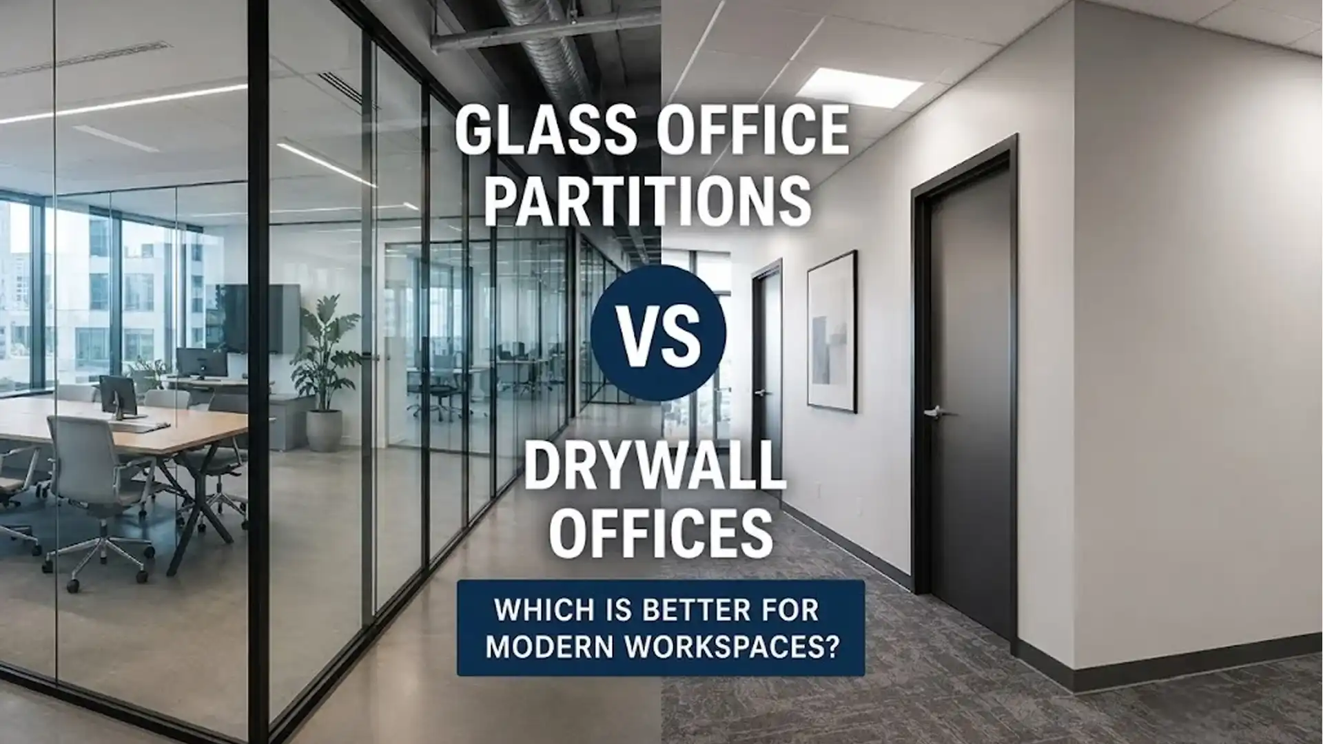 GlassEdge - glass office partition vs drywall