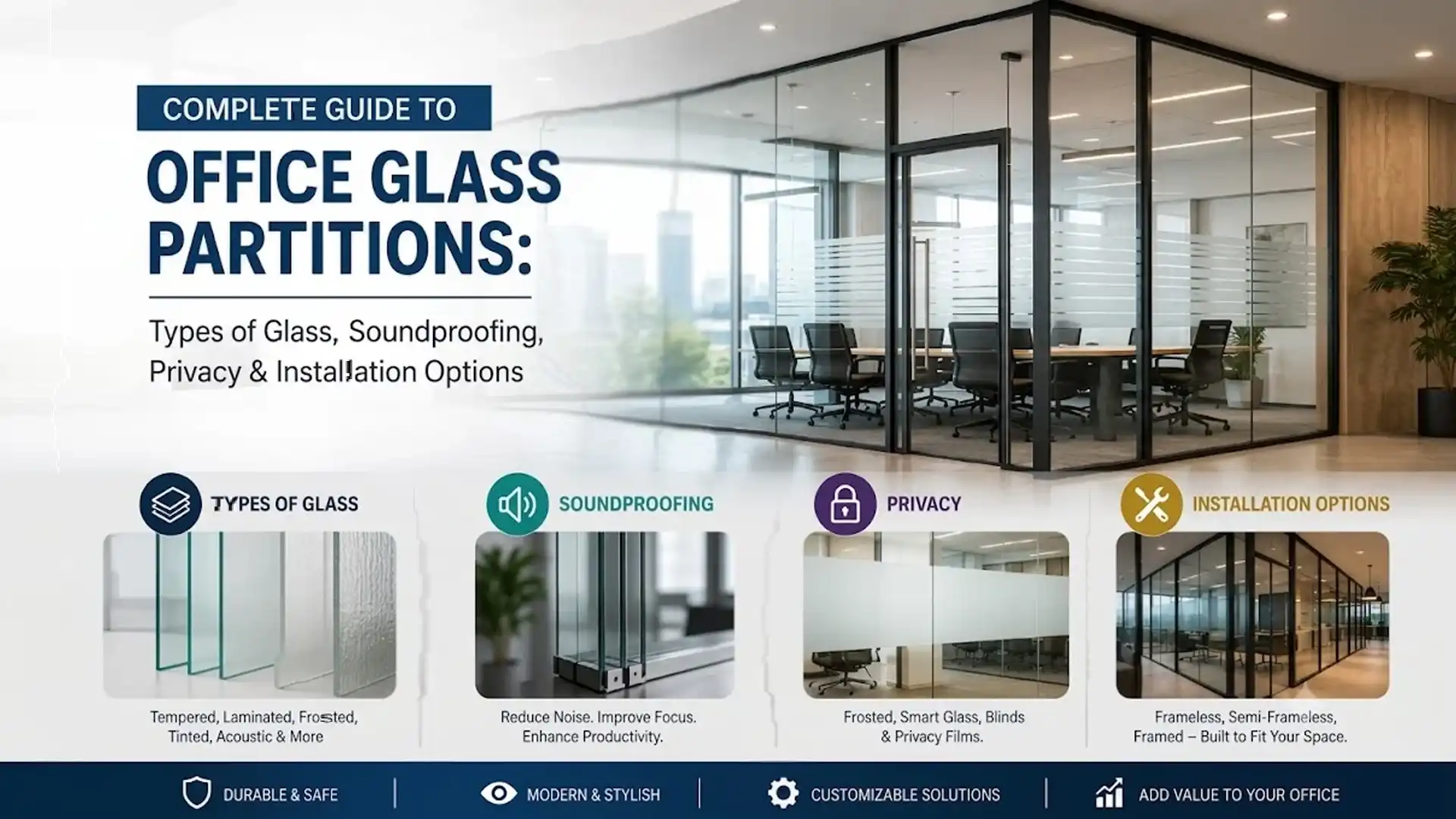 GlassEdge - office glass partitions types and privacy and soundproofing