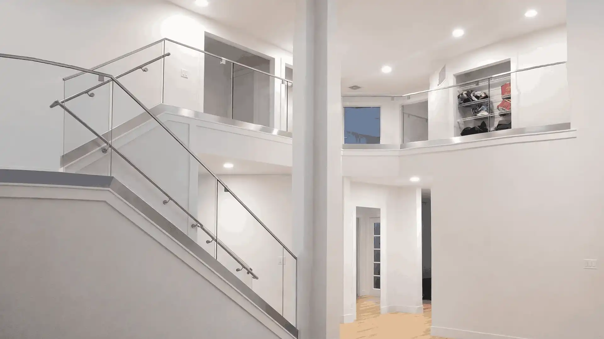 GlassEdge - interior base glass railing